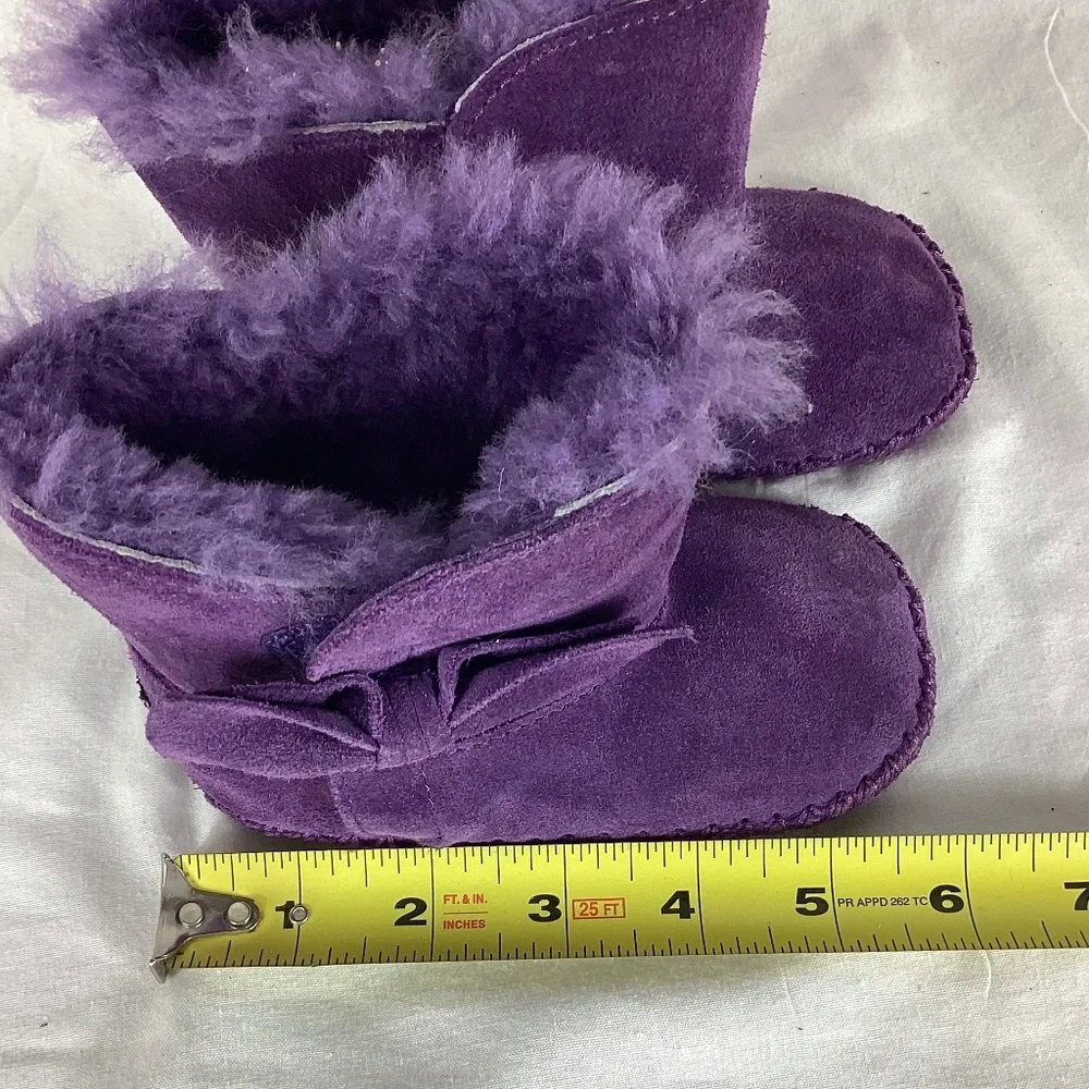 Ugg Suede Baby Toddler Hightop Boots Size 6 Faux Fur Purple